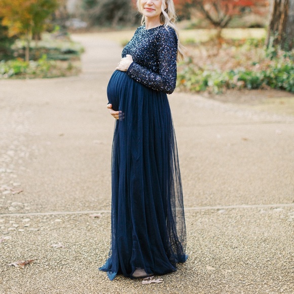 ASOS Maya Maternity Dress Navy - Picture 1 of 5